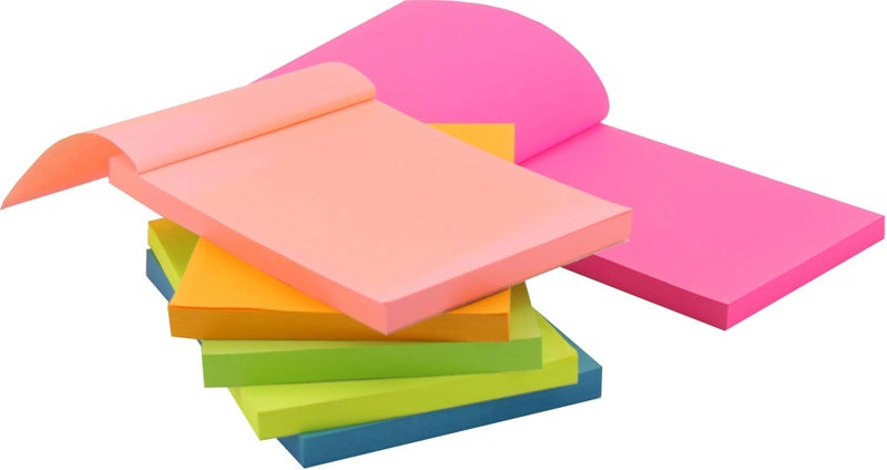 4A Sticky Notes,4 x 6 Inches,Large Size,Neon Assorted,Self-Stick Notes,100 Sheets/Pad,6 Pads/Pack,4A 406x6-N - Image 4